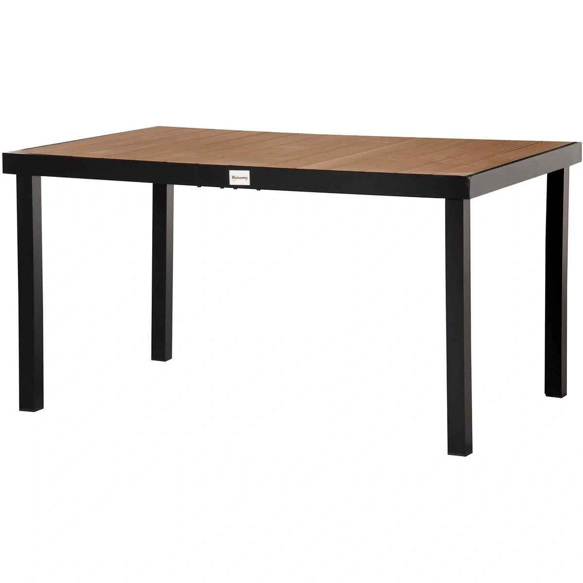 Gartentisch für 6 Personen Aluminium Holz 140cm x 90 cm x 74 cm - 5