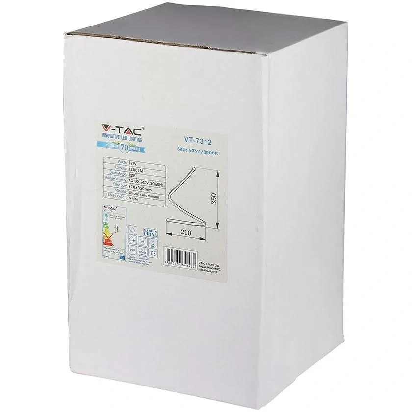 VT-7312 LED-Design-Tischleuchte - 17W - 1300 Lumen - 3000K - Schwarz - 5