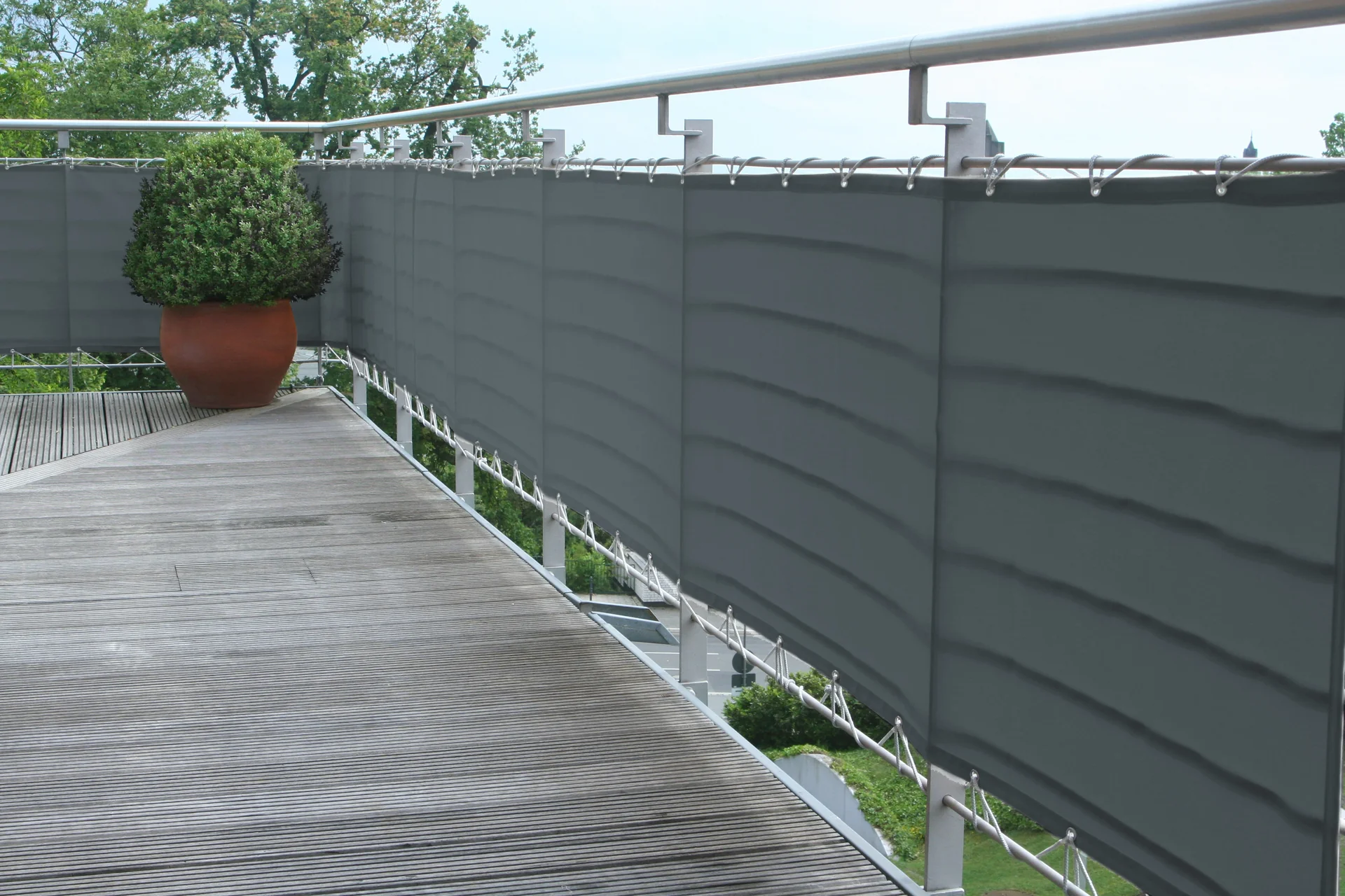 Balkonverkleidung, anthrazit, 90 x 300 cm - 2