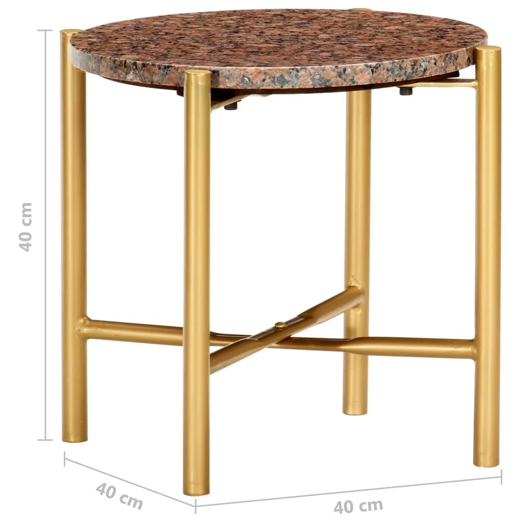 Couchtisch 40x40x40 cm echter Stein mit Marmortextur braun - 6