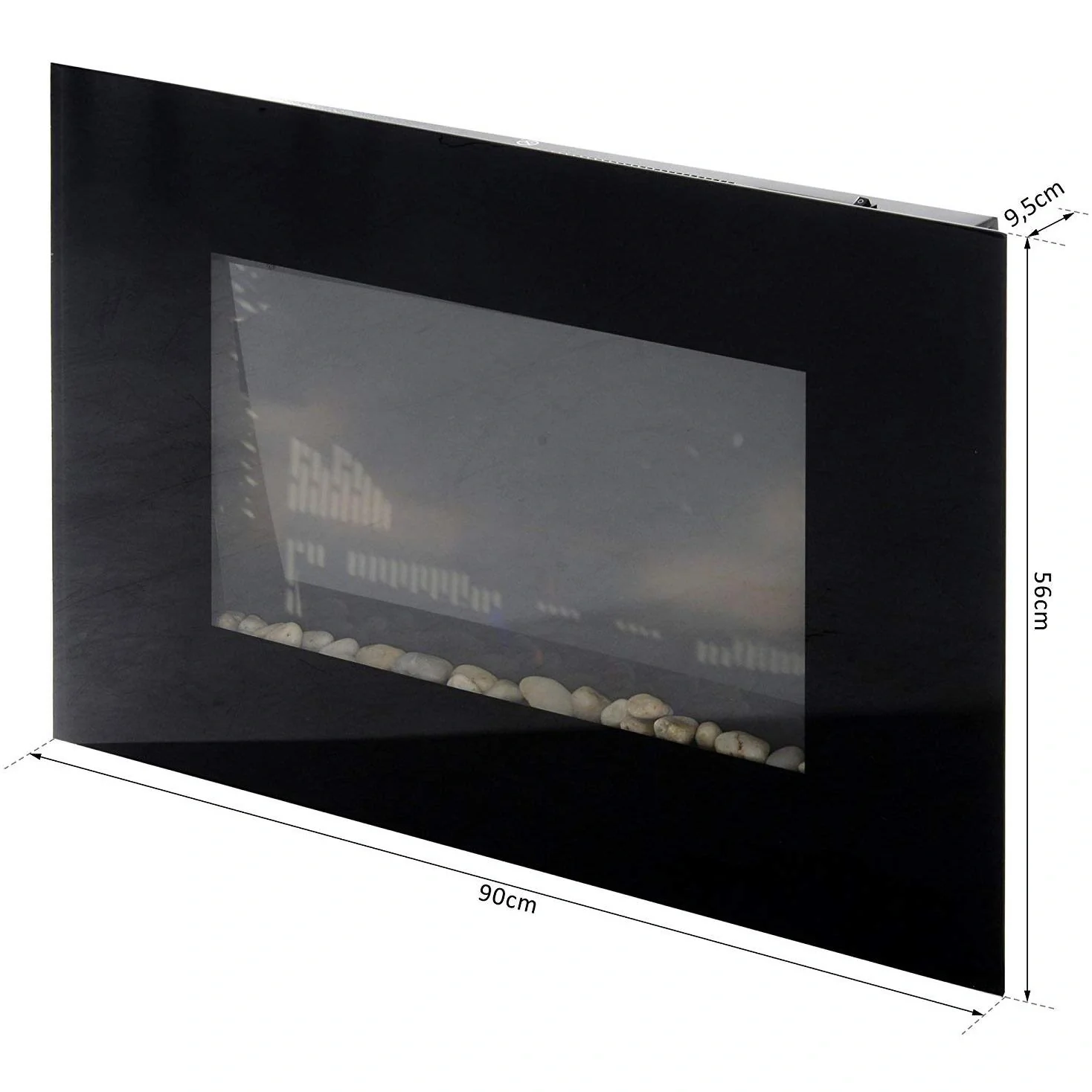 Kaminofen LED Elektrokamin Wandkamin Elektronisch mit Flammeneffekt Fernbedienung 90x9 - 6