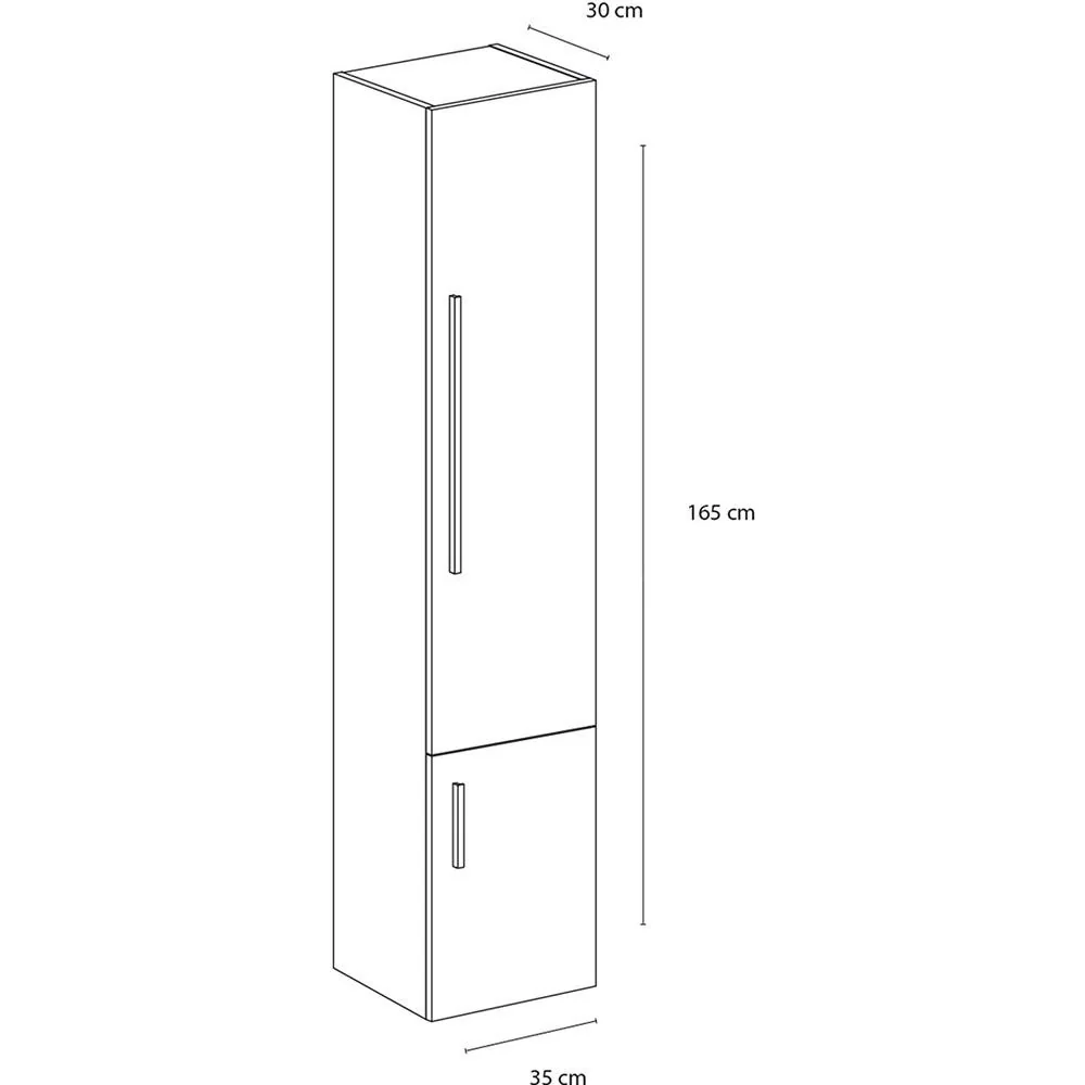 Hoge Kast Style - schwartz Eiche - 1