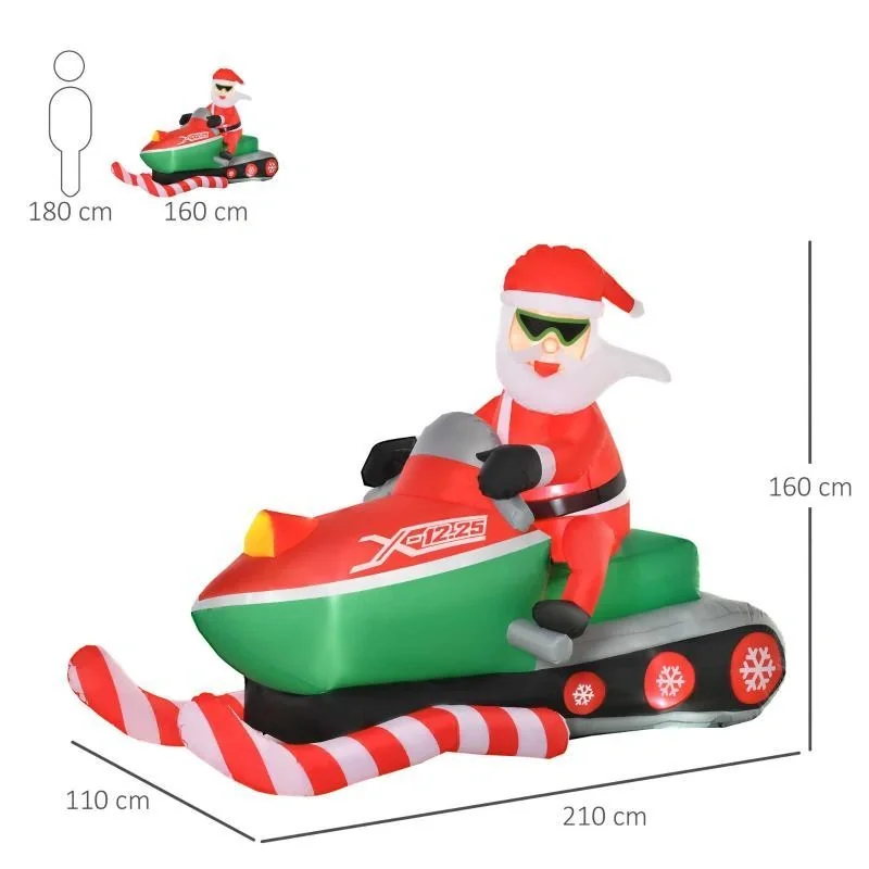 Aufblasbar Weihnachtsmann Schneemann Weihnachtsdeko LED Figur aufblasbar Weihnachtsdeko - 3