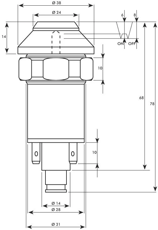 Druckschalter Start, 12 V/24 V - 2
