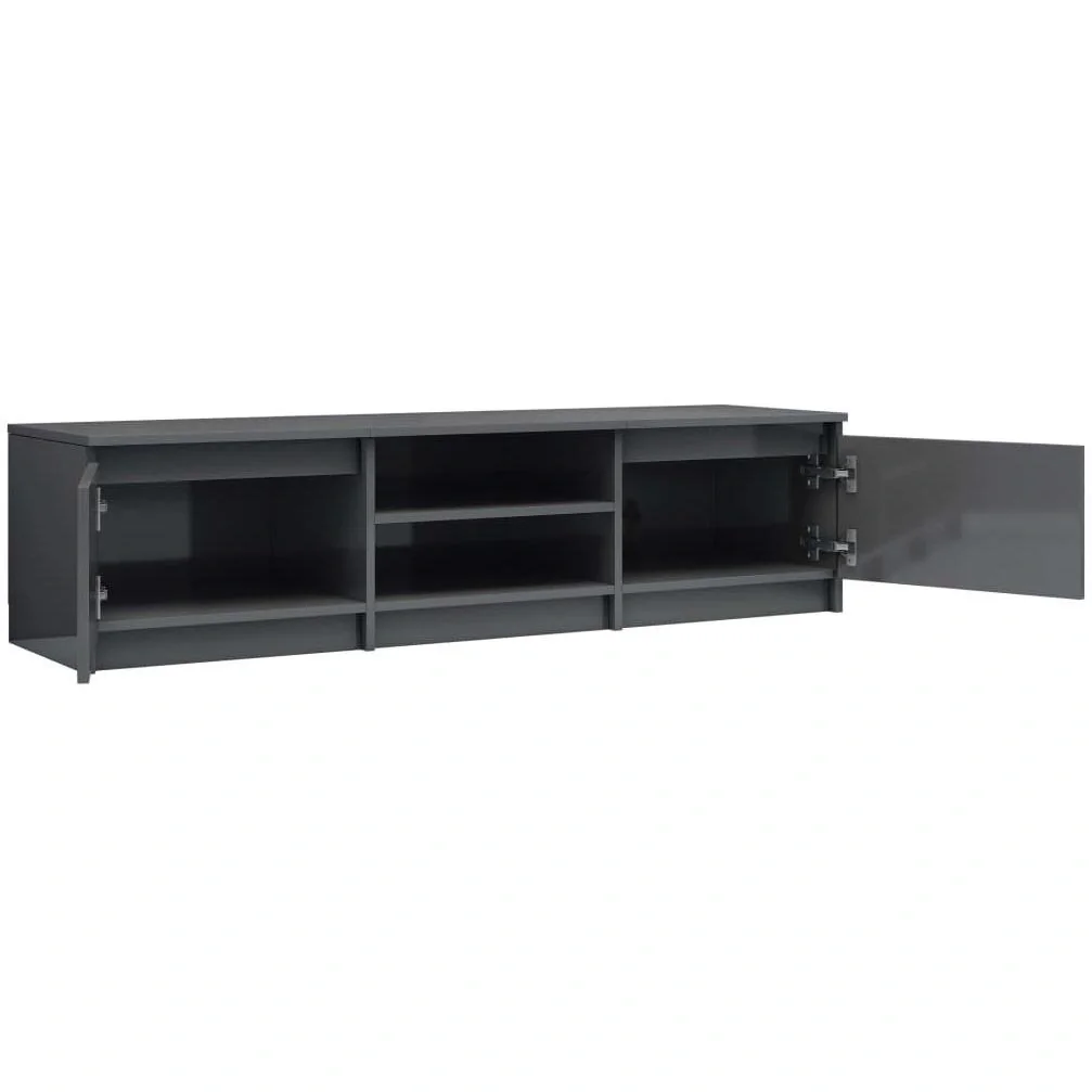 TV-Schrank 140x40x35,5 cm Spanplatte Hochglanz grau - 6