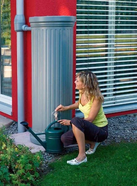 Säulentank / Regentonne "CLASSIC line", Steingrau, 330 Liter - 6