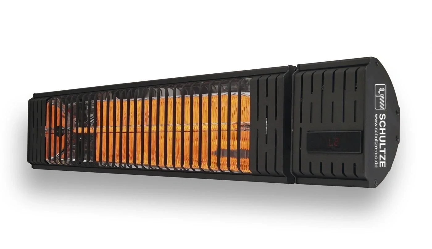 IR-Heizstrahler, dimmbar mit Fernbedienung, 2500W 230V, IP54, schwarz - 1