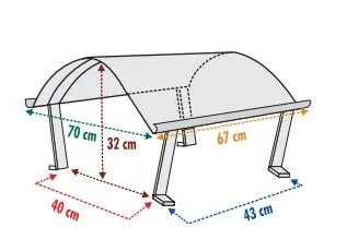 Kamindach 70 x 67 cm, Kaminabdeckung aus Edelstahl V2A - 3