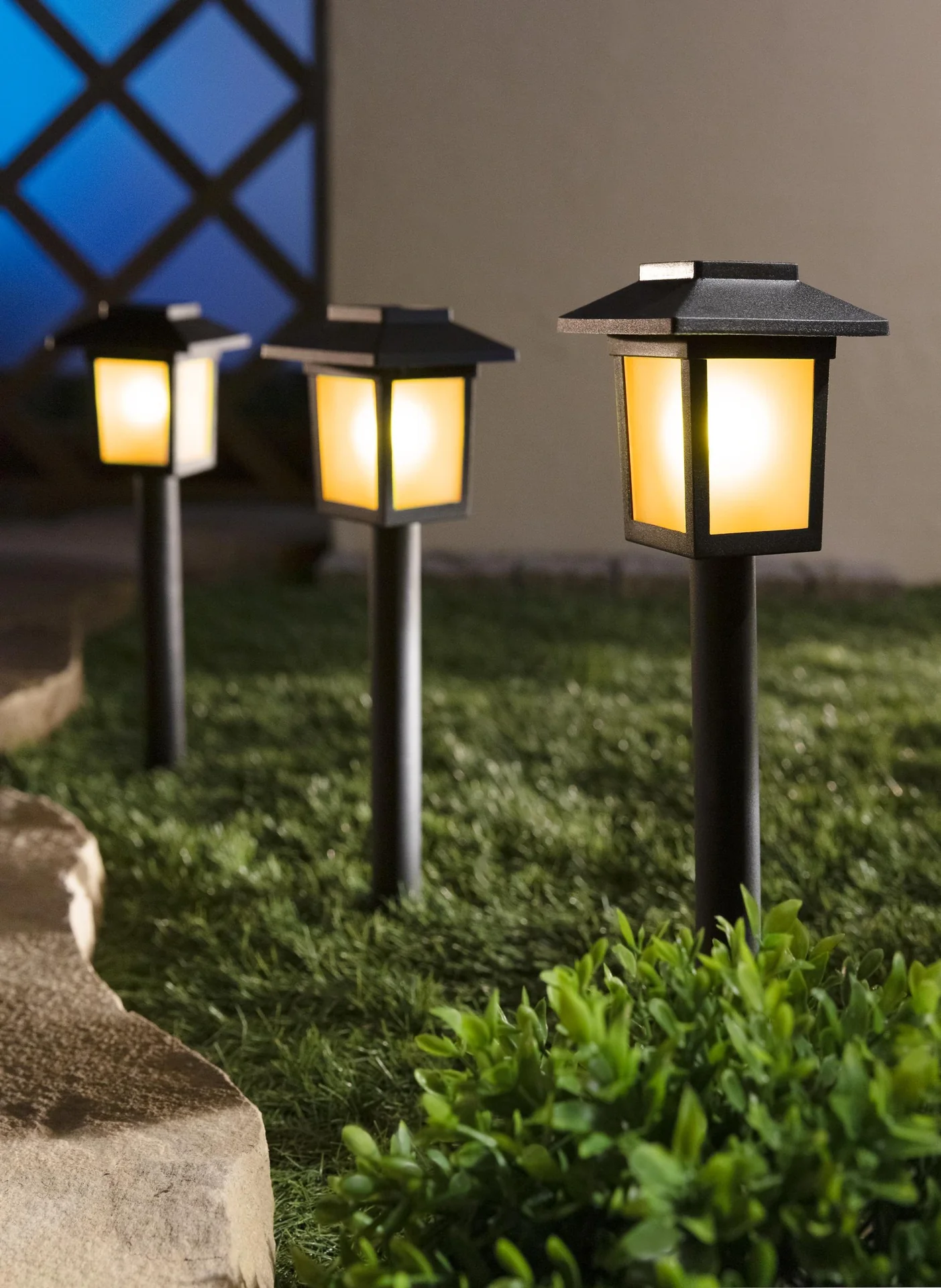 Solar Laterne mit Flammeneffekt, 3er-Set - 5