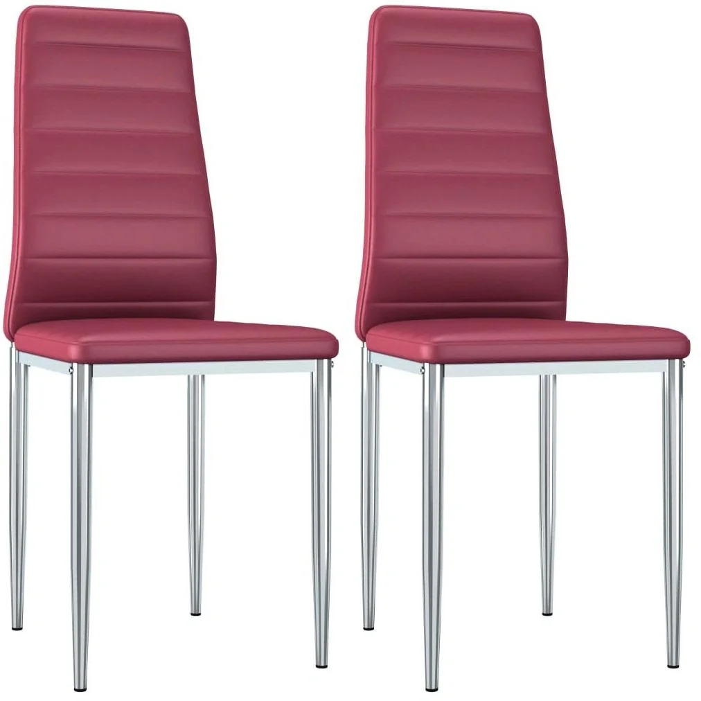 Esszimmerstühle 2-Sitzer Kunstleder rot - 6