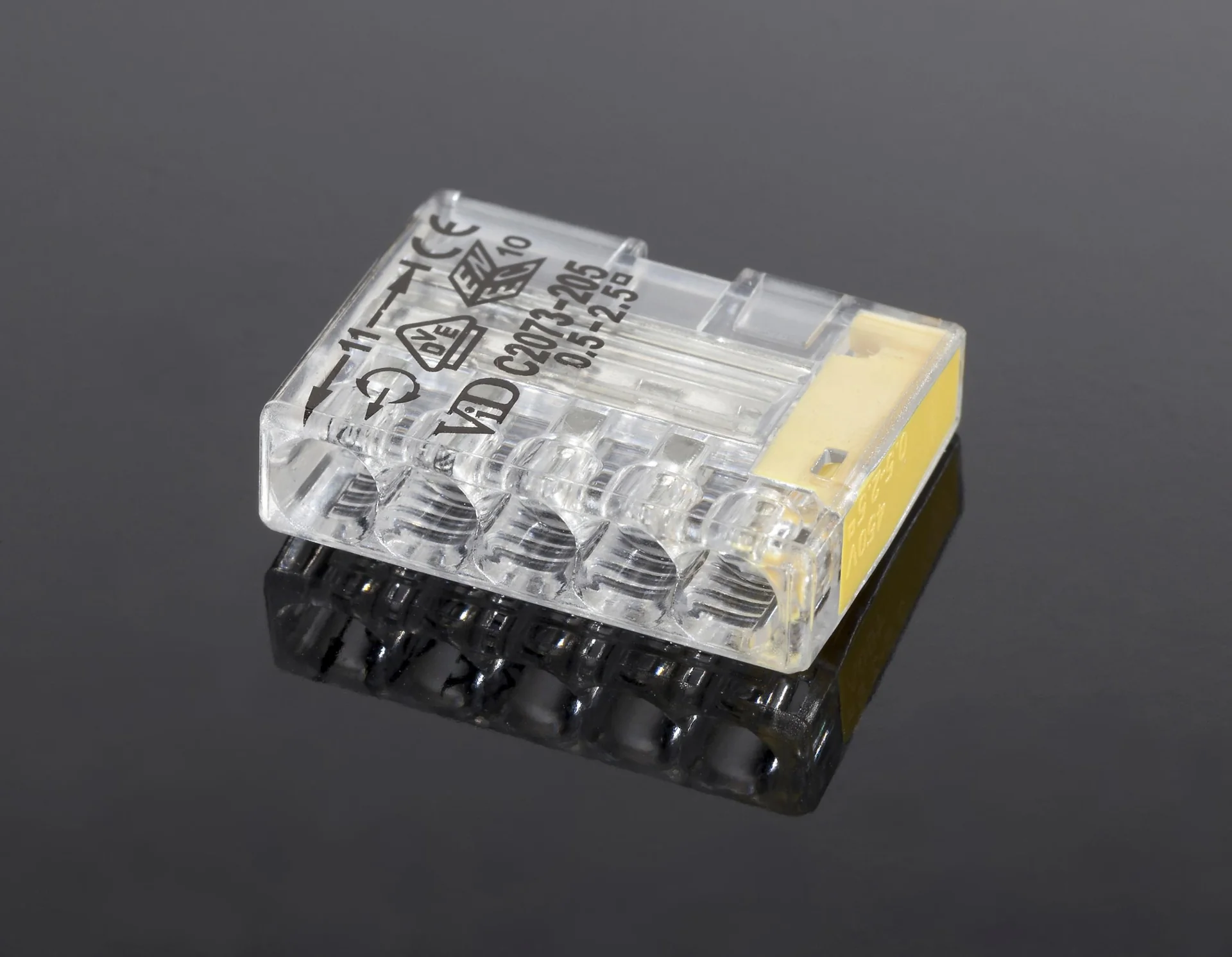 Steckklemmen Mikro, 100 Stk., 5 x 0,5 - 2,5 mm², transparent - 3