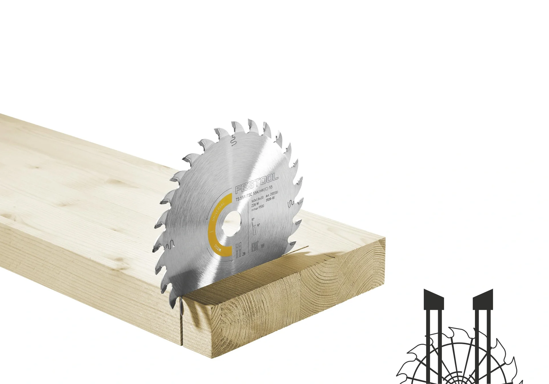 Kreissägeblatt Holz HW 168x1,8x20 16 Z - 5