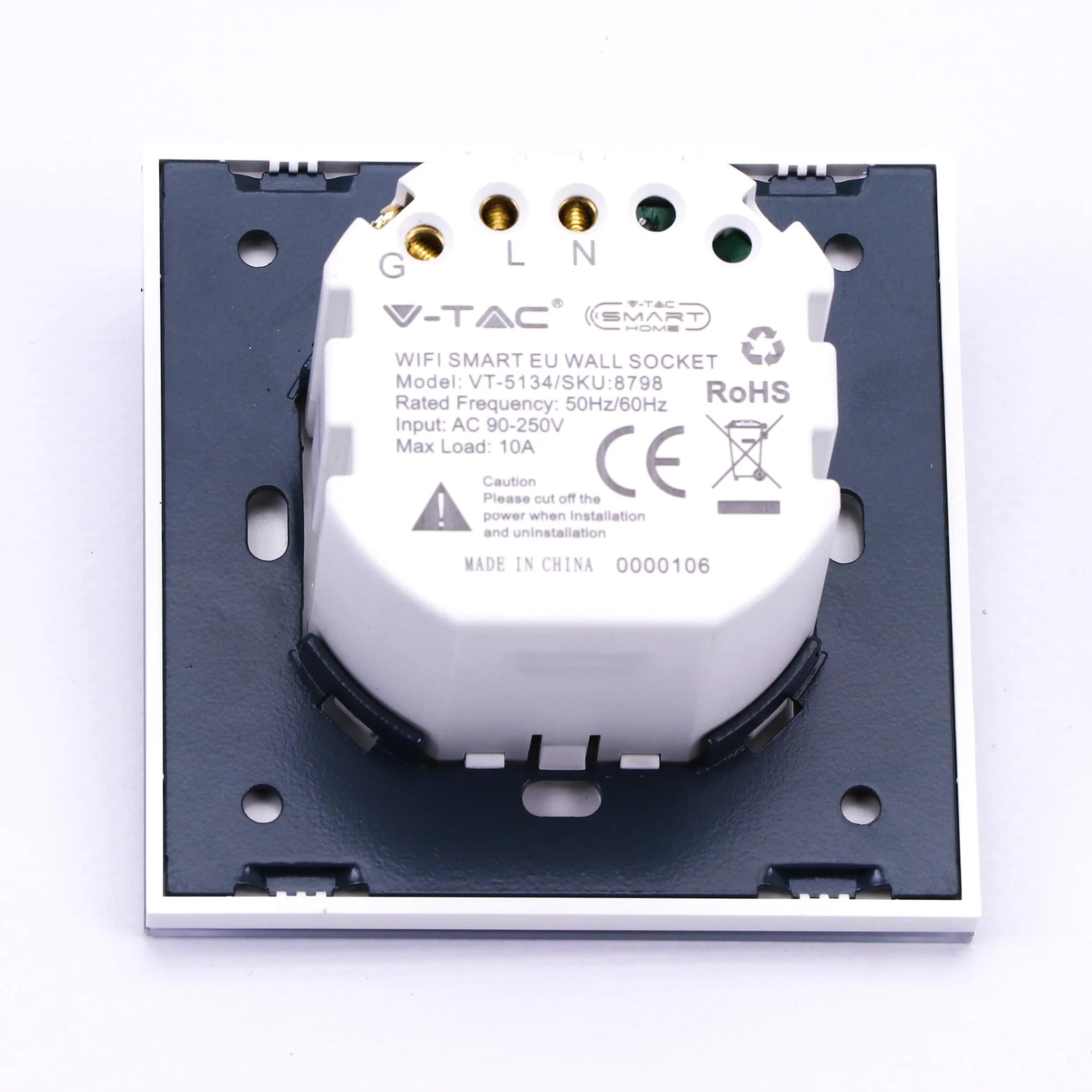 Smarthome VT-5134 WiFi-Wandsteckdose - weiß - 10A - 2200W - Funktioniert mit Amazon Alexa und Google Home Assistant - 5