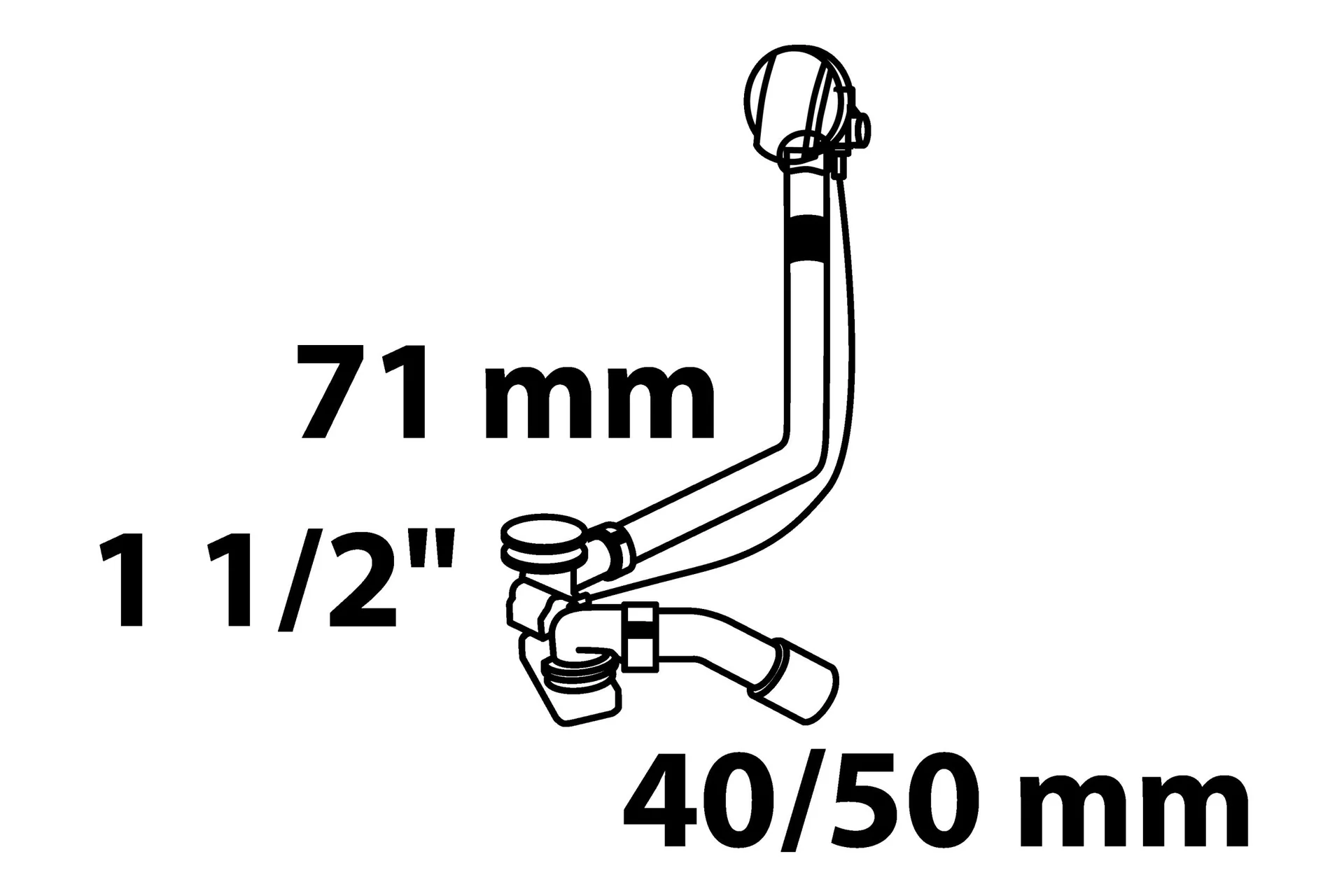 Wannen- Ab- und Überlaufgarnitur- 1 1/2" mit Exzenter - 2