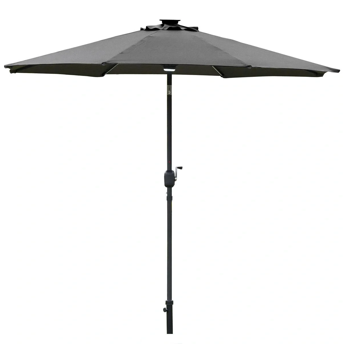 Sonnenschirm im Freien Gartenschirm mit Solarbeleuchtung LED Sonnenschutz Stahl Aluminum Polyester Dunkelgrau Ø266 x 245 - 3