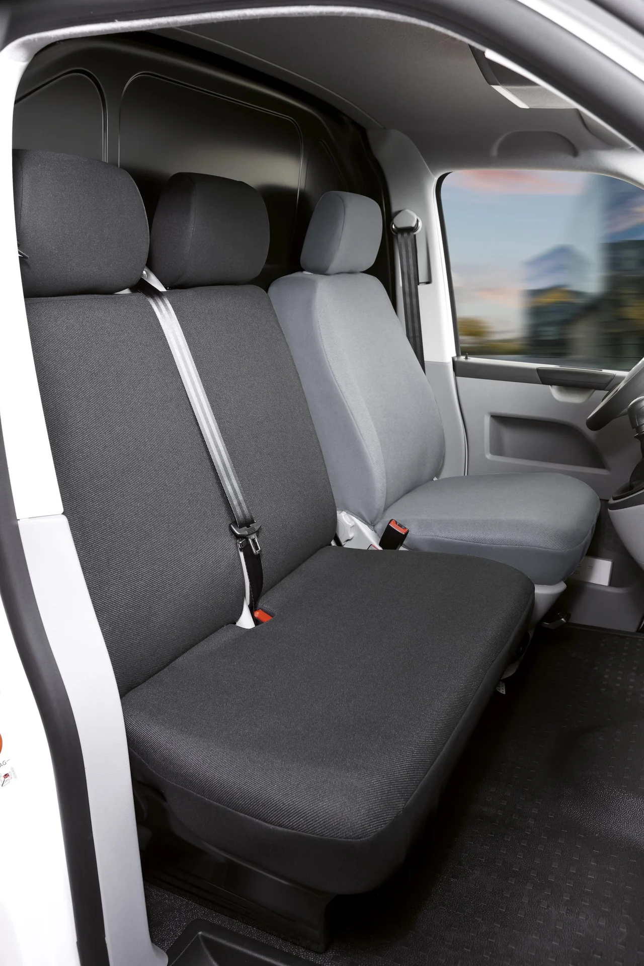 Passform Sitzbezüge VW T6 Passform Sitzbezüge für Doppelbank vorne aus Stoff ab Baujahr 07/2015 bis heute - 4