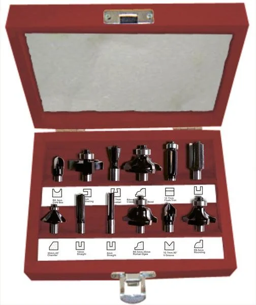 Fräser Satz mit 3 Schneidflächen, 12-teilig, Schaftlänge 42 mm - 2