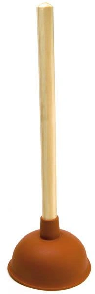 Ausgusssauger mit 14 cm Durchmesser und Holzstiel - 2