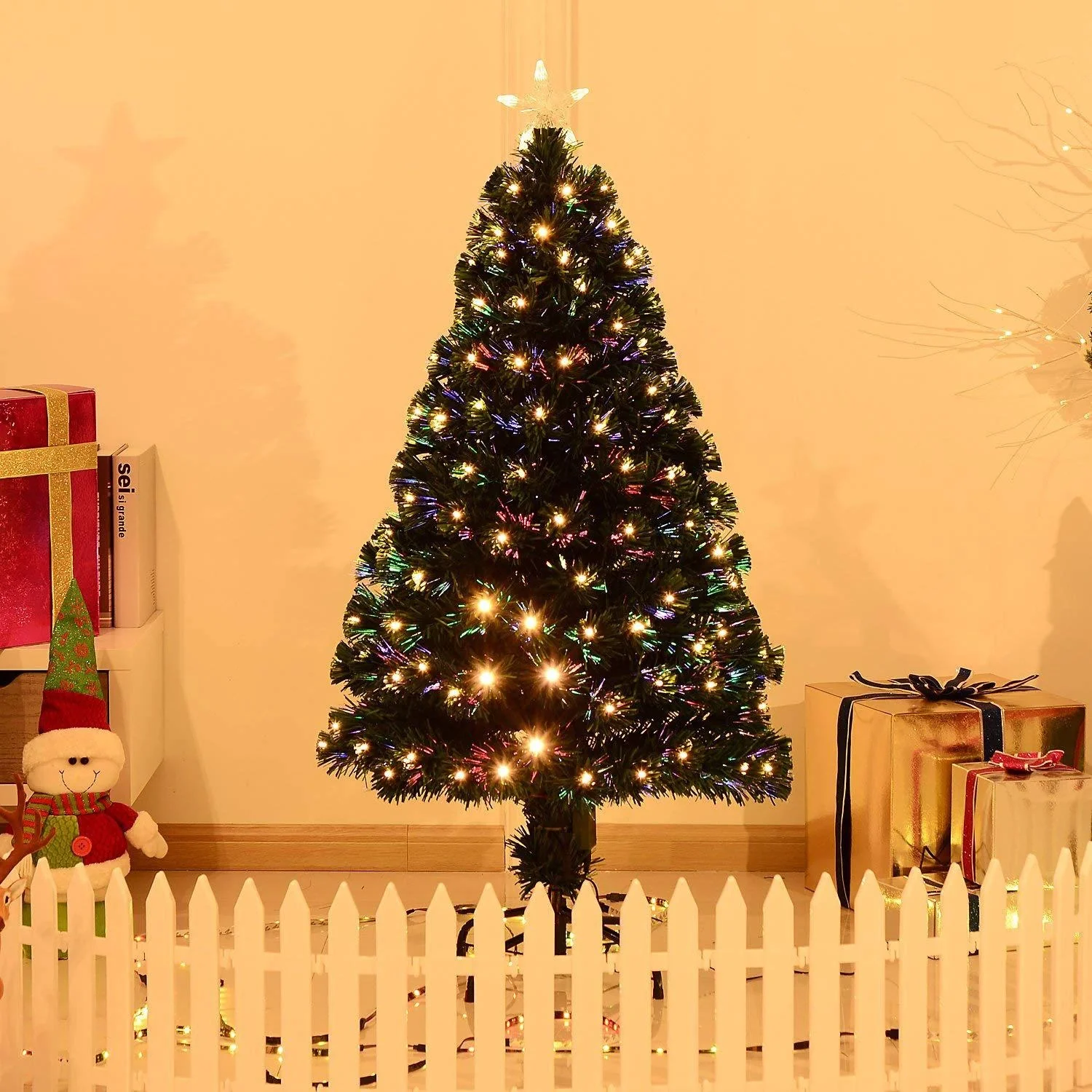 Weihnachtsbaum Tannenbaum LED Lichtfaser 8 Lichtmodi 120cm - 8
