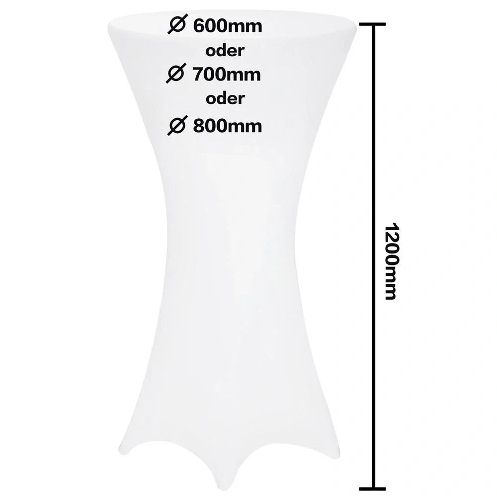 Stehtischabdeckung weiß Ø70cm - 5