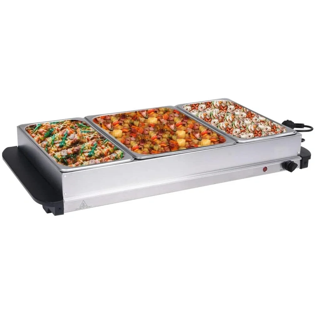 Buffetwärmer 400 W 2x2,5L+1x4L Edelstahl - 3
