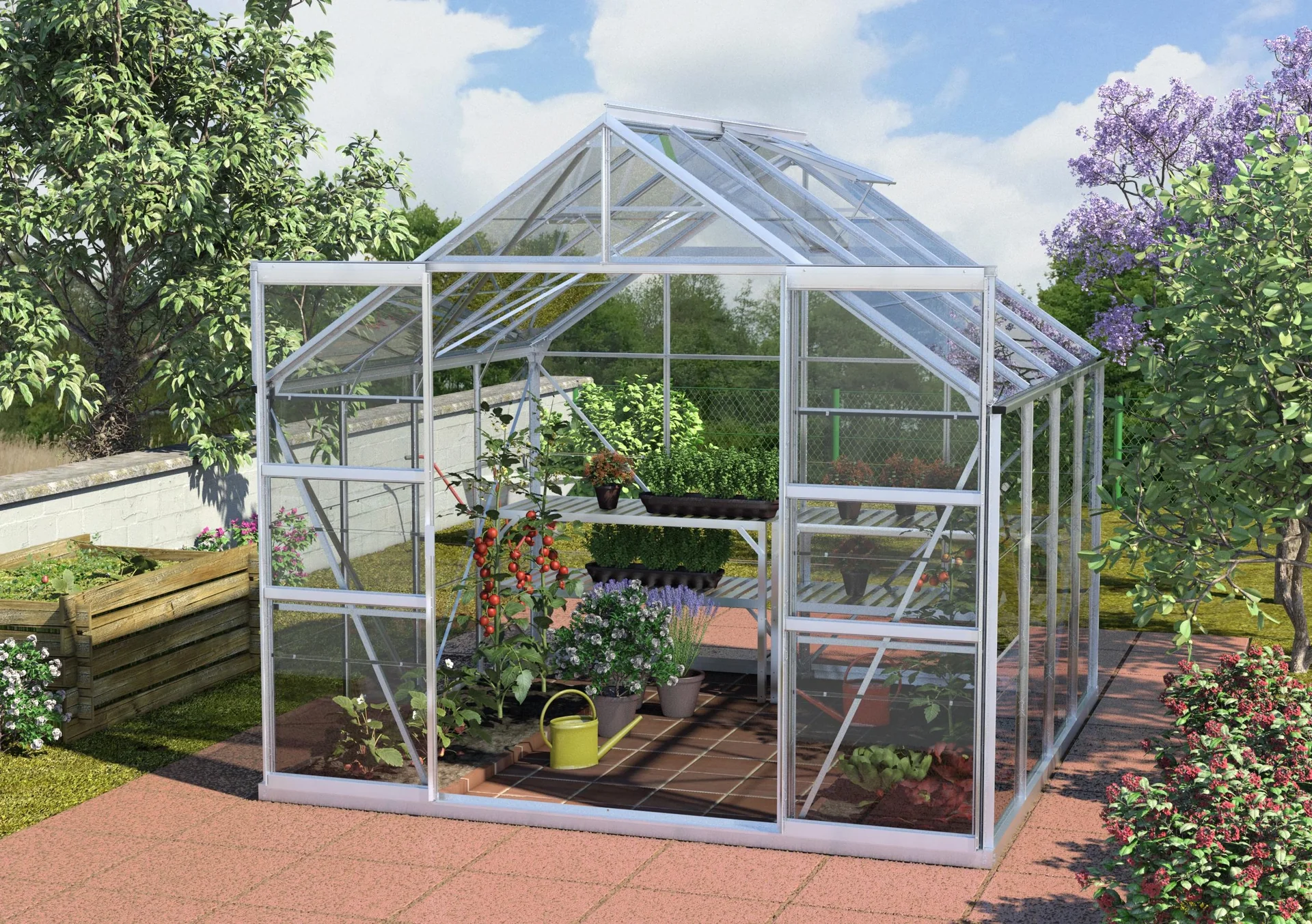 Gewächshaus Mars 6700 ESG 3 mm , Farbe alu - 2
