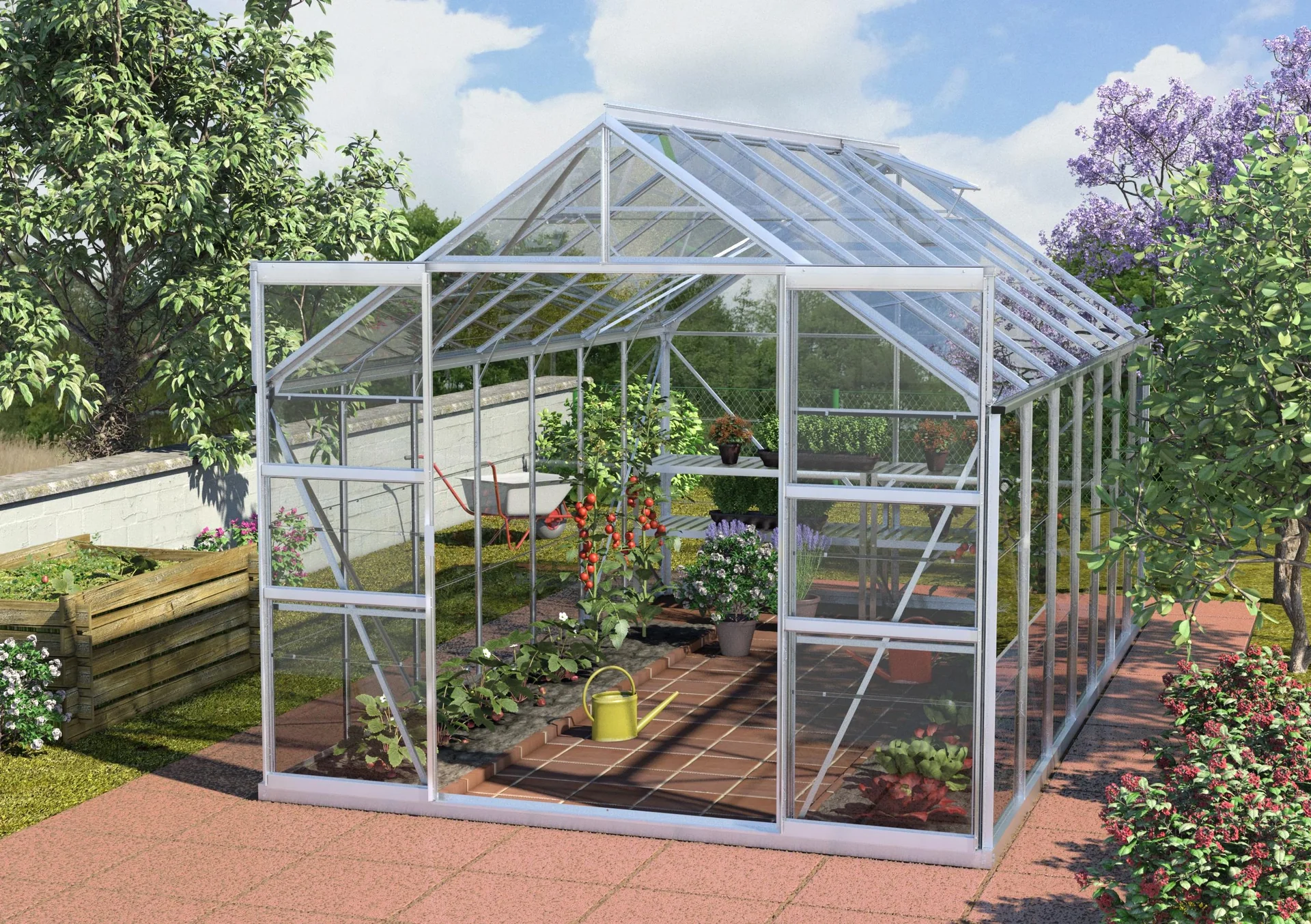 Gewächshaus Mars 11500 ESG 3 mm, Farbe alu - 2