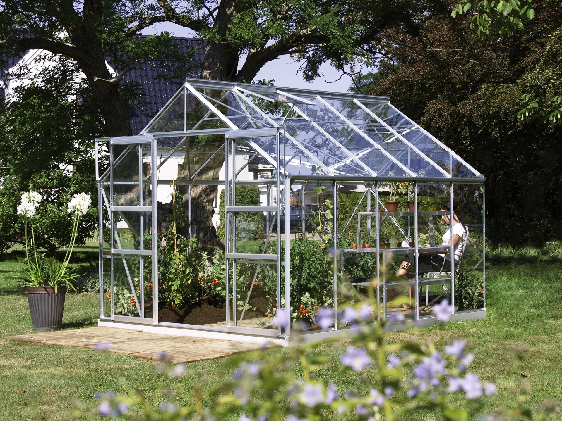 Gewächshaus Mars 8300 ESG 3 mm, Farbe alu - 2