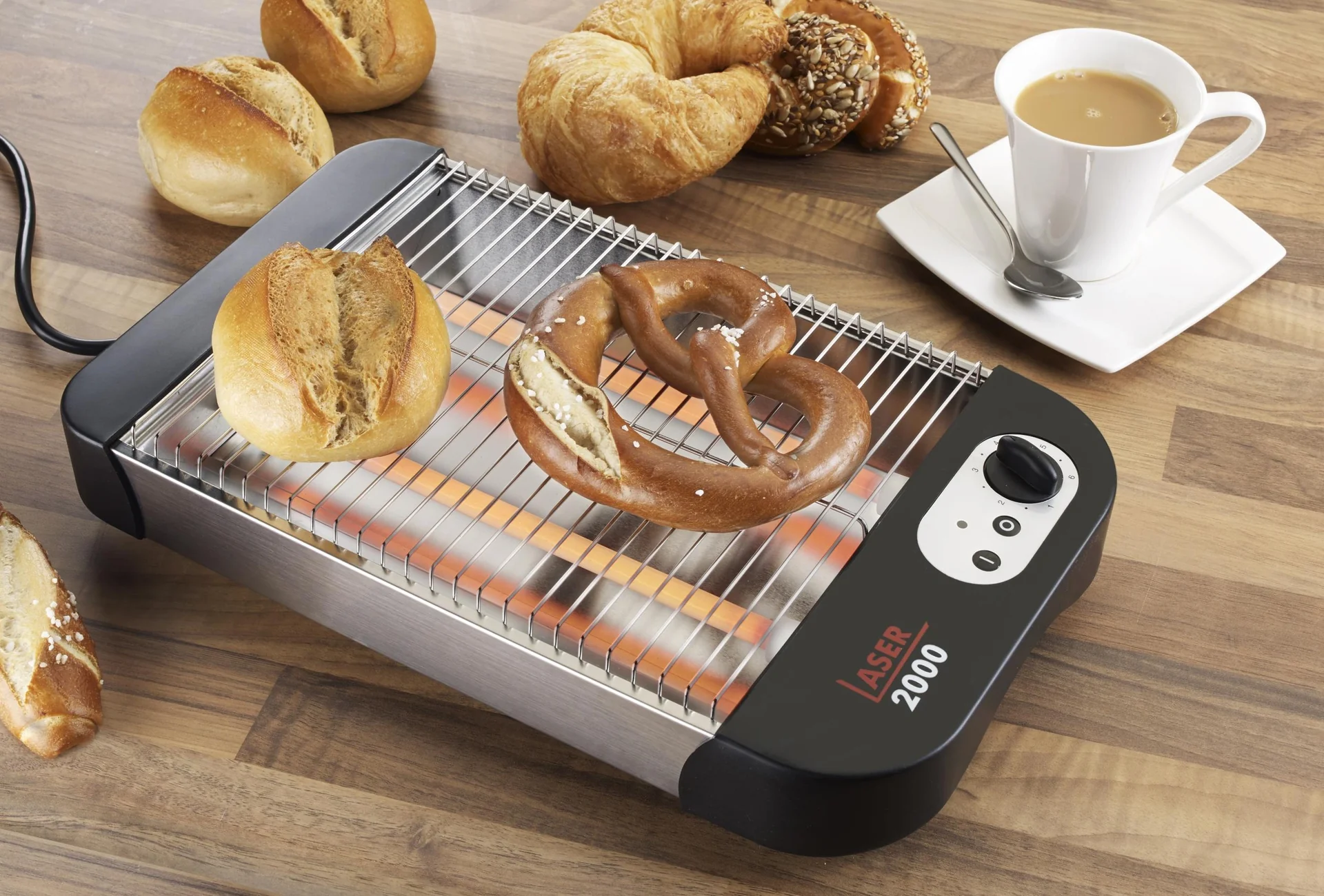 Brötchen- & Bretzelröster, 600 Watt - Flachtoaster - Toaster - 3