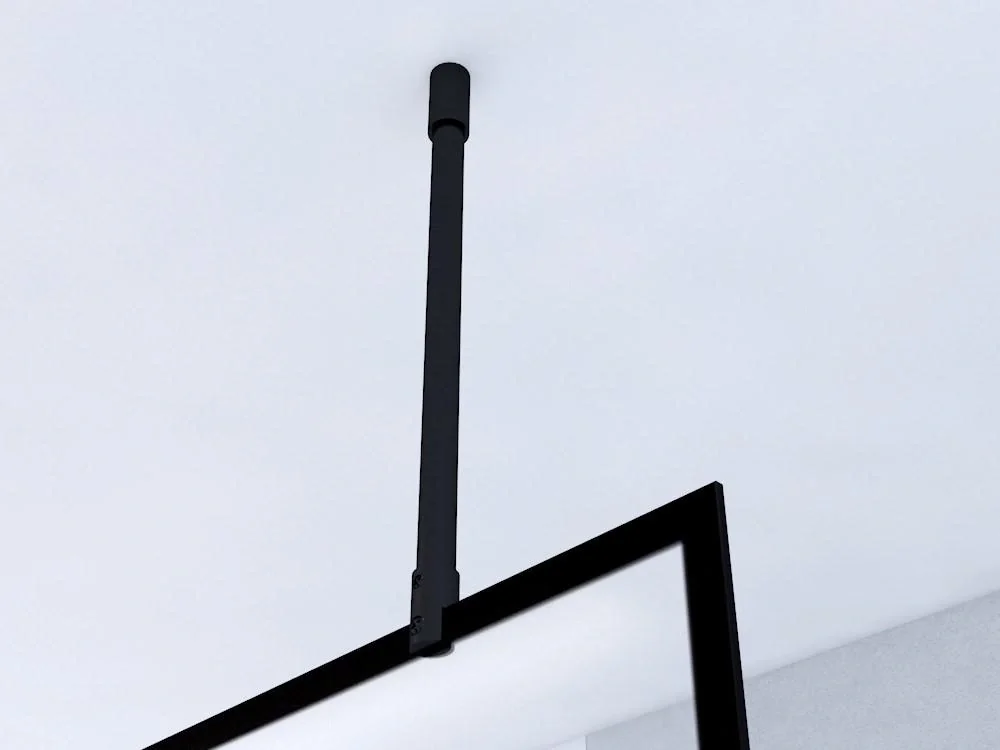 Duschwand in mordernem Design 120 x 195 cm - Glasdusche mit matt schwarzen Wandprofil - 8