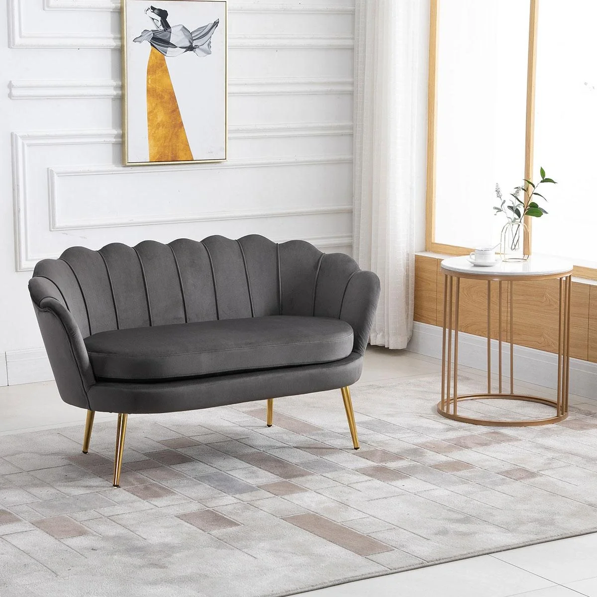2-Sitzer Stoffsofa Zweisitzer Loungesofa mit weichen und großzügigen Kissen Polstersofa Sitzmöbel Polstermöbel Designsof - 4