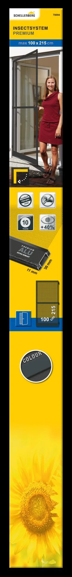 Fliegengittertür Premium, 100 x 215 cm, Farbe anthrazit - 6