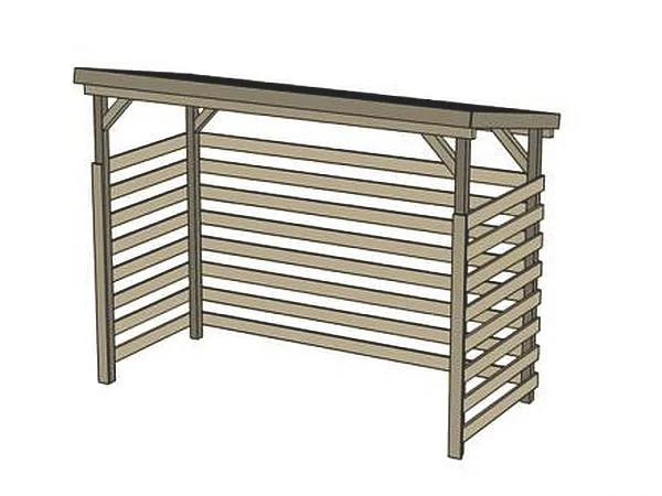 Brennholzlager, Gr. 2, 19 mm, offen, Glattkantbretter, 274 x 131 cm - 3
