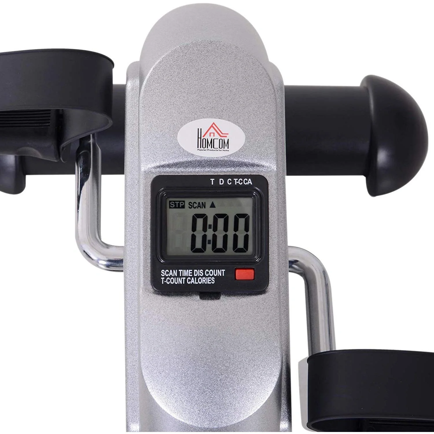 Heimtrainer Mini Bike Pedaltrainer Trainingsrad Fahrradgerät mit LCD-Display Metall Silber 39 x 40 x 31 cm - 2