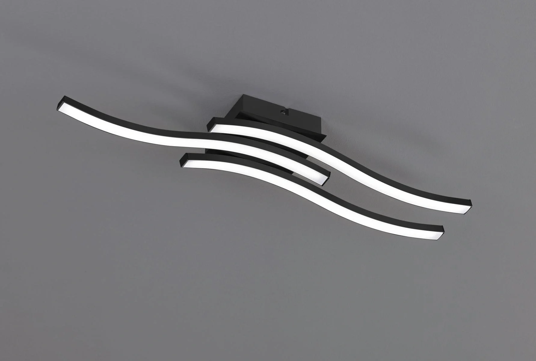 LED-Deckenleuchte ROUTE, 3x5 W, 3000K, 3x500 lm, schwarz matt, Kunststoff weiß - 1