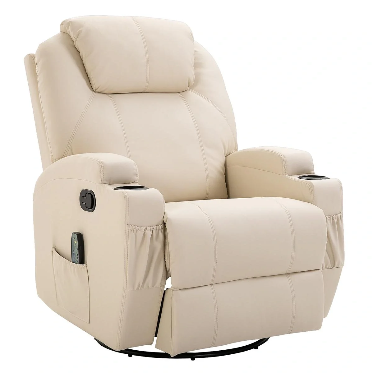 Massagesessel Relaxsessel Fernsehsessel Massagefunktion 5 Massage-Modi Liegefunktion PU-Leder Holz Metall Schaumstoff - 4