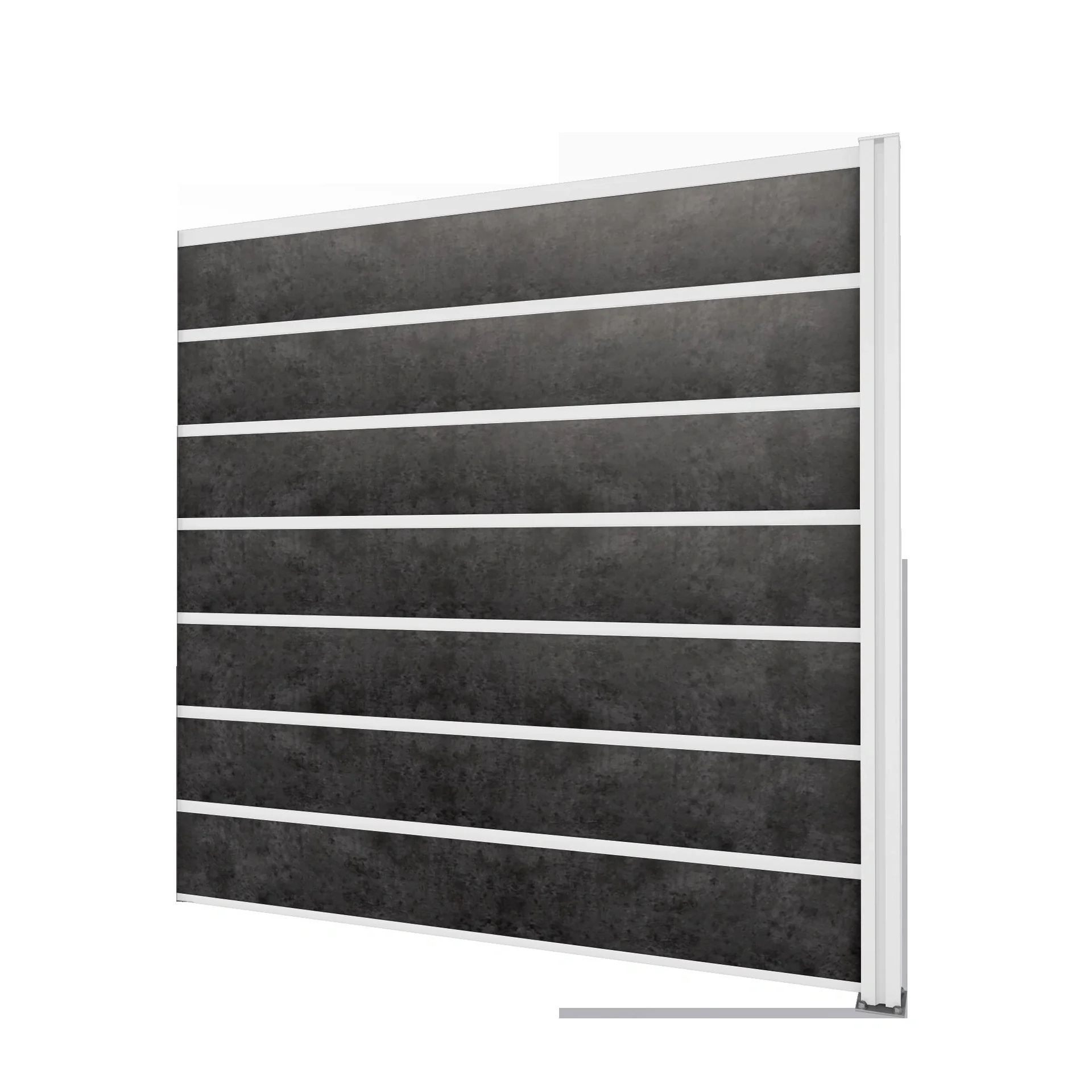 Sichtschutz Erweiterung, weiß, 1,94 x 1,86 m, Schichtstoffplatten anthrazit - 2