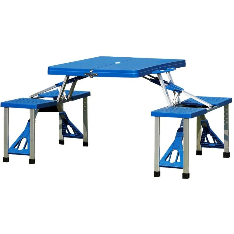 Klappbarer Campingtisch für 4 Personen aluminiumblau - 3