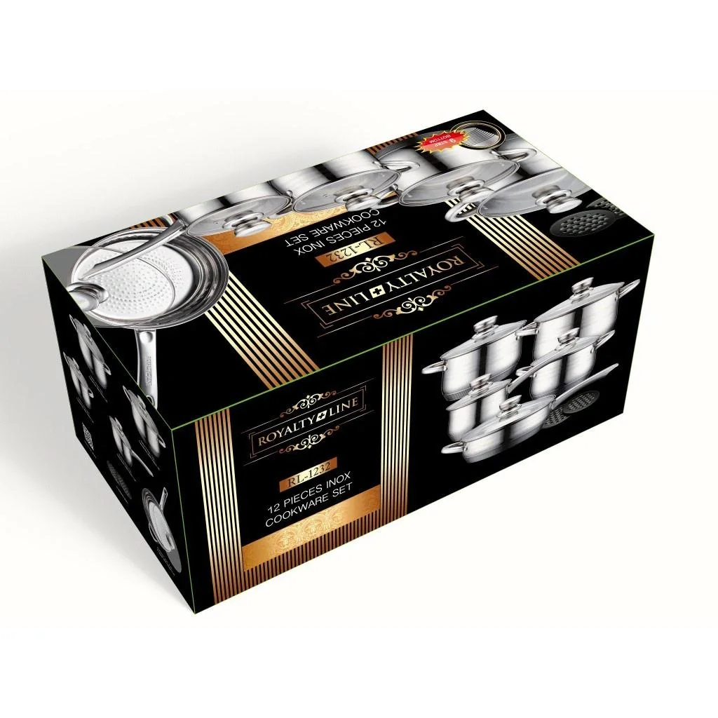 12-teiliges Kochgeschirrset - mit Deckeln und Untersetzern - Silber - 3