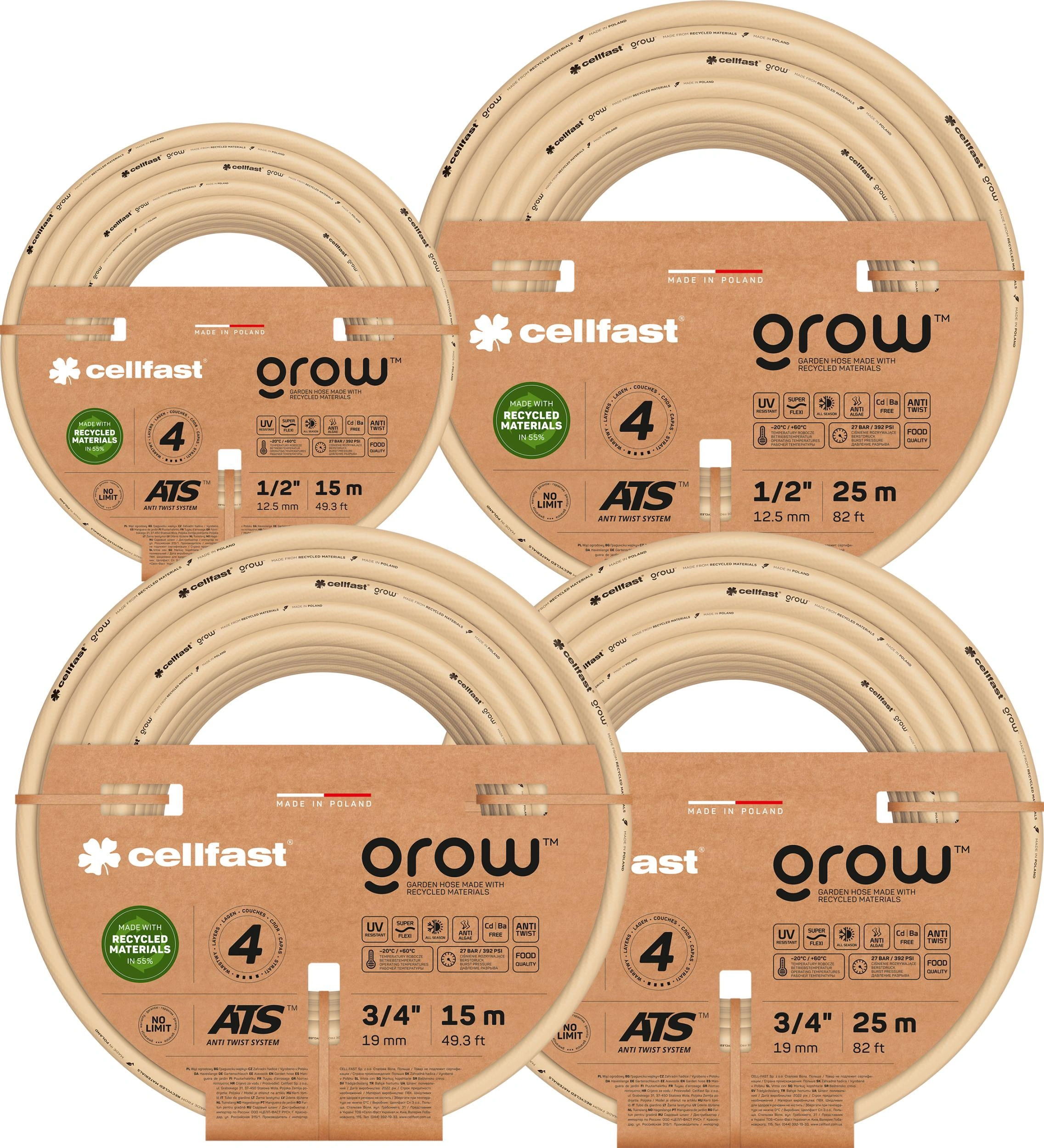 Gartenschlauch GROW 3/4" 15 m, 4 lagig - 3