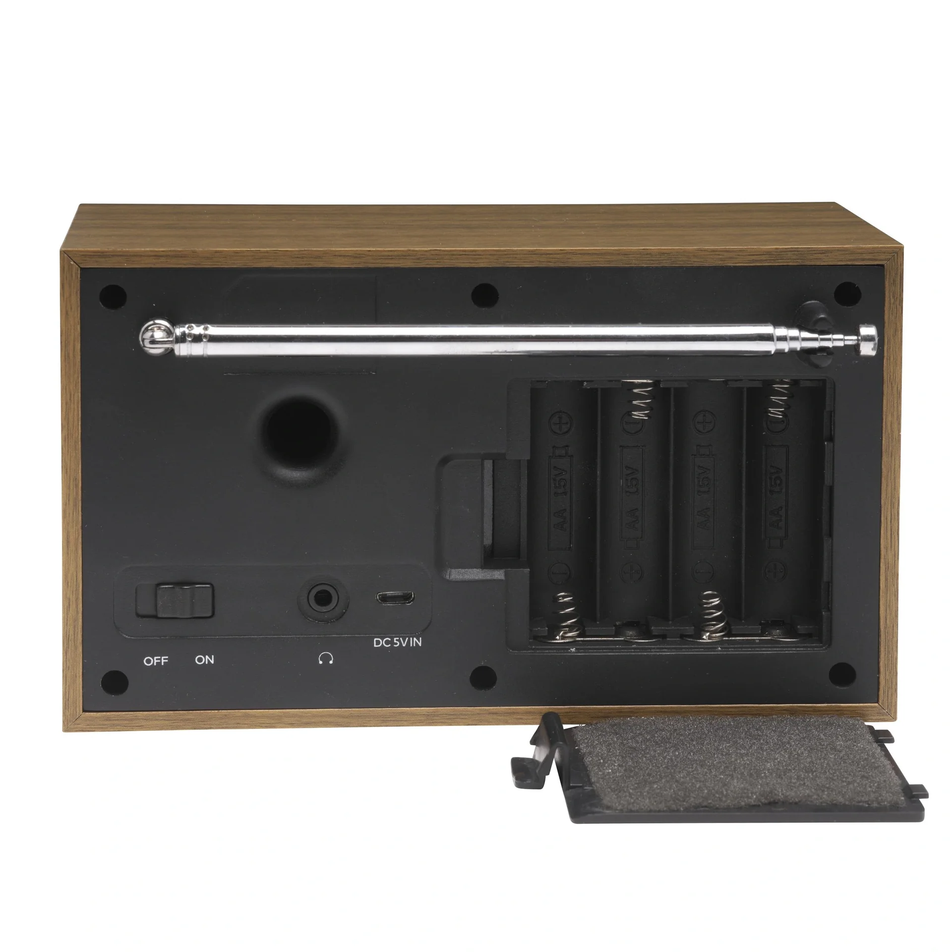 Retroradio mit Weckfunktion in Holzoptik, dunkelgrau DAB-46 - 4