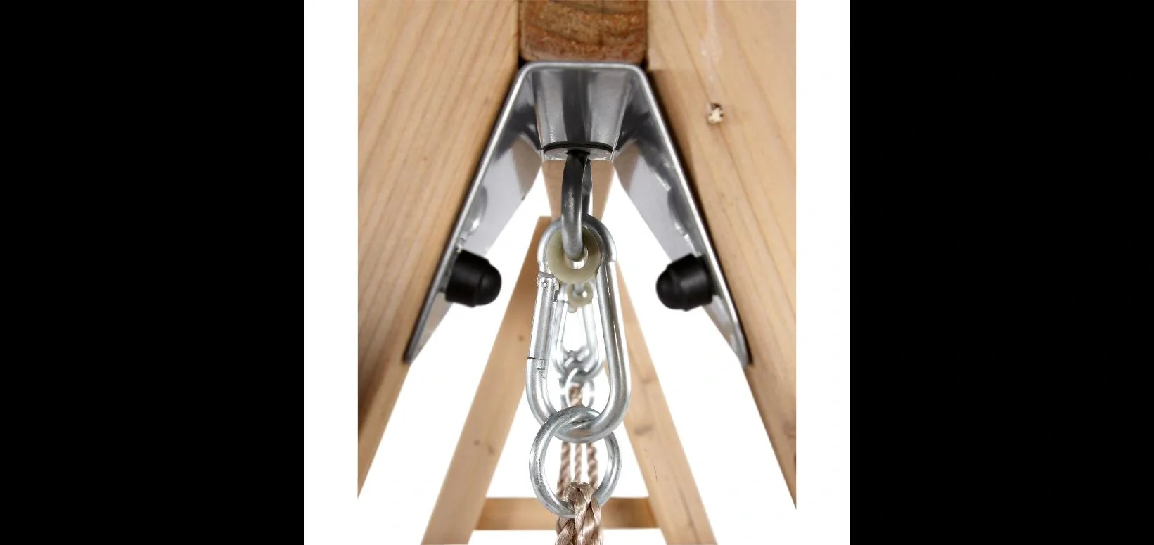 Holz Klettergerüst Tamarin, Outdoor-Klettergerüst für Kinder, Doppelschaukel, Leiter, Rutsche, natur - 5