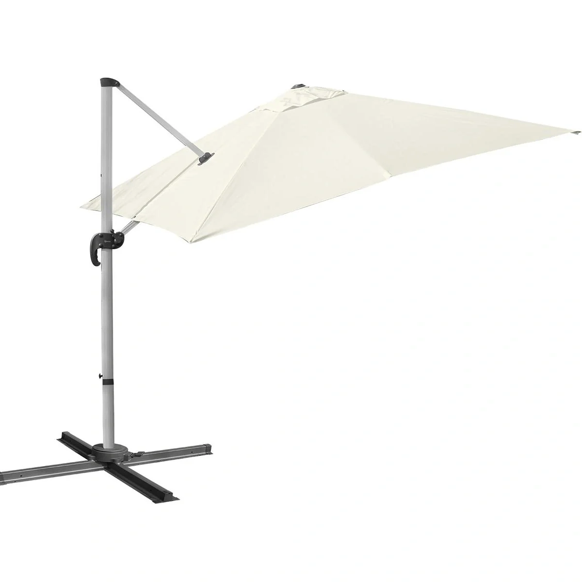 Sonnenschirm mit Handkurbel, Gartenschirm, Roma Ampelschirm, 0 60° verstellbar, 360° drehbar, Terrassenschirm, Aluminium - 3