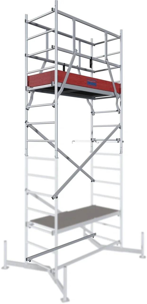 MONTO ClimTec Aluminium-ArbeitsGerüst, 1. Aufstockung, Arbeitshöhe ca. 5,00 m - 2