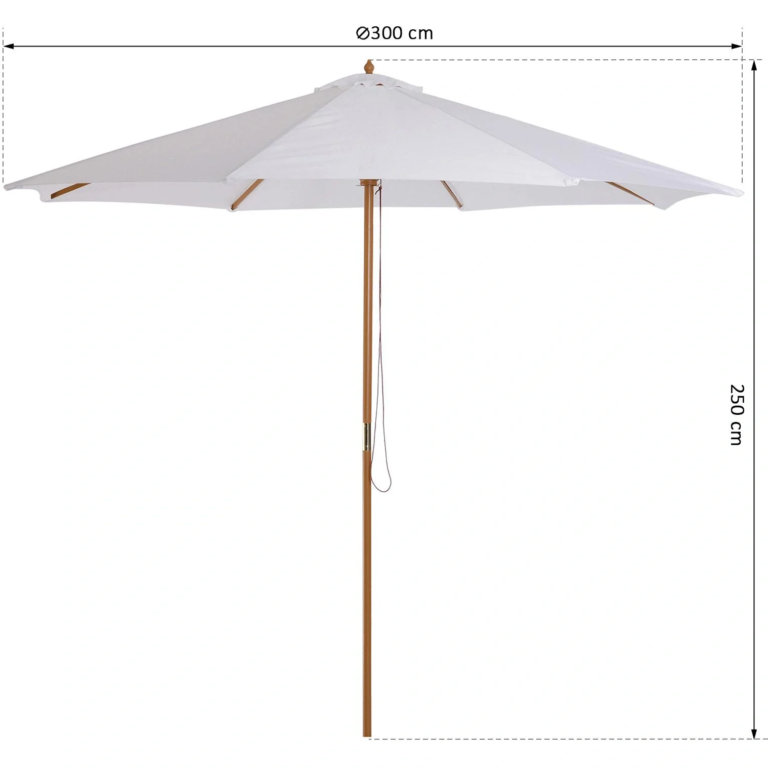 Sonnenschirm Holzschirm Balkonschirm 3 m - 10