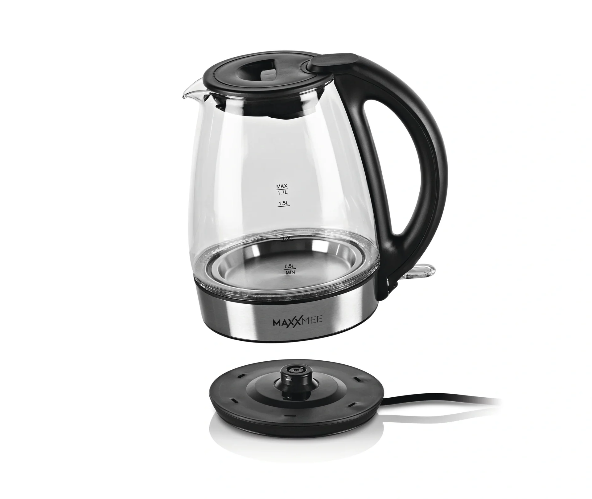 Glas-Wasserkocher LED blau 2200 Watt, 1,7 L - 8