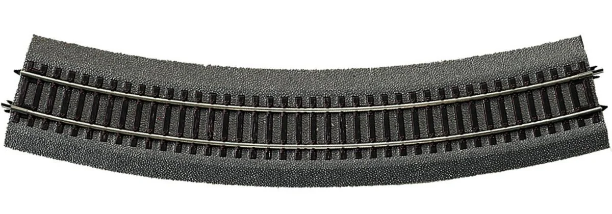 6 Stück Gebogenes Gleis R5 mit Bettung, Radius 542,8 mm, Bogenwinkel 30° - 1