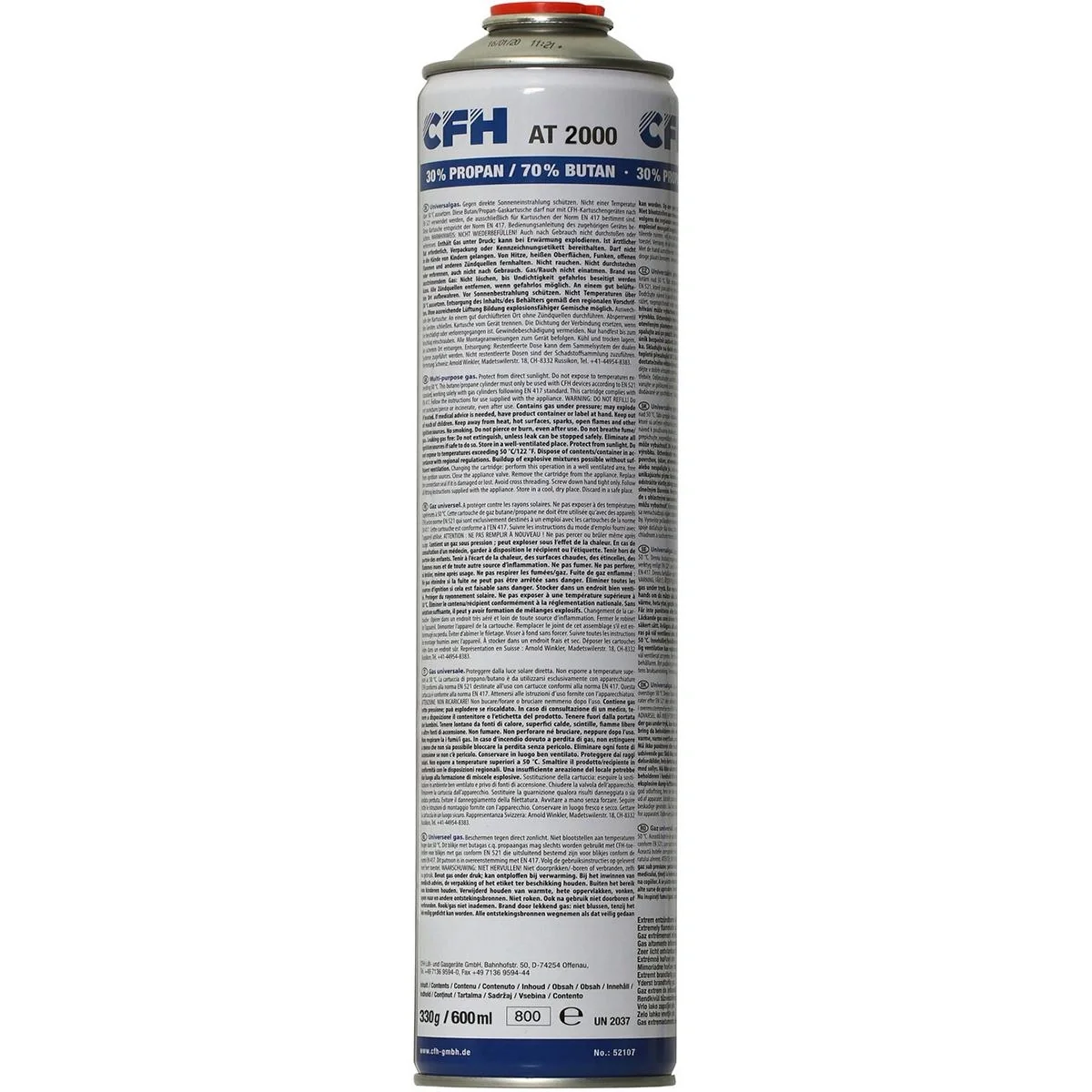 Gasflasche AT2000 600 ml, 330 Gramm - 1
