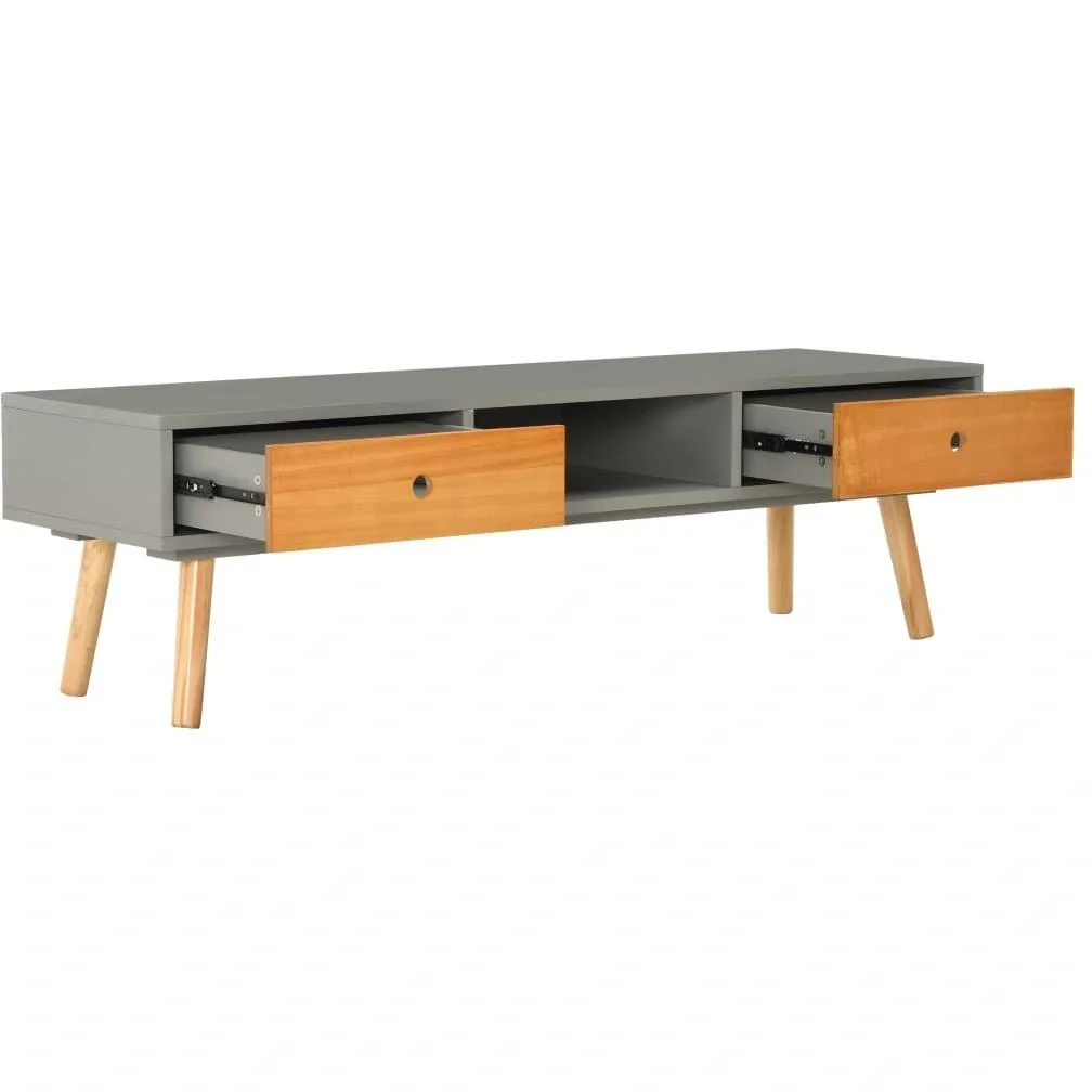 TV-Schrank 120x35x35 cm Kiefer massiv grau - 6