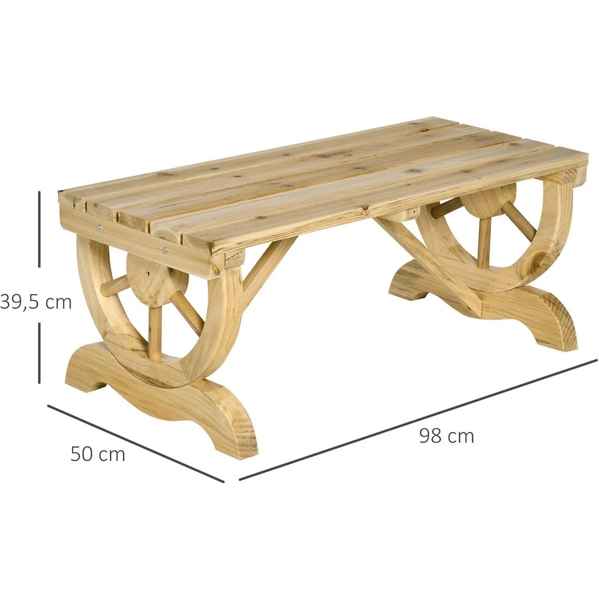 Gartenbank Holz witterungsbeständig Rustikal 98 x 50 x 39,5 cm - 5